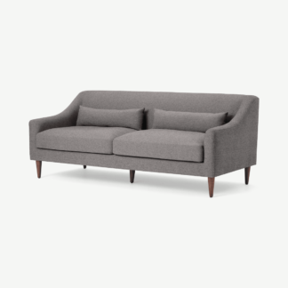 An Image of Herton 3 Seater Sofa, Graphite Recycled Cotton