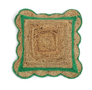 An Image of Habitat Jute Scallop Cushion - Natural - 43x43cm