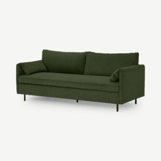 An Image of Hitomi Platform Sofa Bed, Sage Green Corduroy Velvet