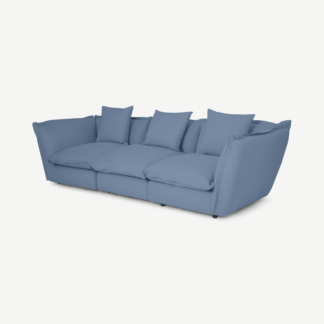 An Image of Fernsby 3 Seater Sofa, Soft Cobalt Brushed Cotton