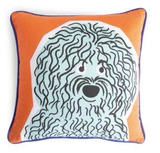 An Image of Habitat Dog Print Cushion - Multi - 43x43cm