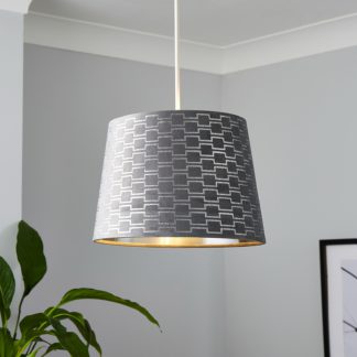 An Image of Mia Velvet 30cm Lamp Shade - Grey