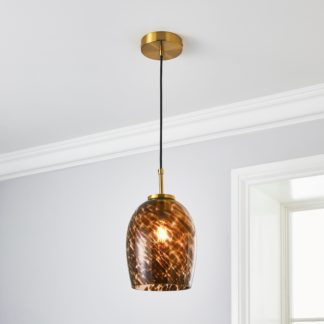 An Image of Lilo 1 Light Pendant Ceiling Fitting Amber