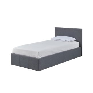 An Image of Habitat Heathdon Single Ottoman Fabric Bed frame - Grey