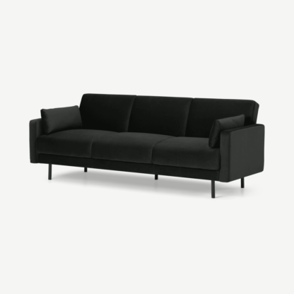 An Image of Delphi Click Clack Sofa Bed, Mourne Grey Recycled Velvet