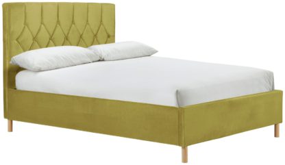 An Image of Birlea Loxley Double Ottoman Fabric Bed Frame - Green