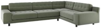 An Image of Habitat Hendricks Left Corner Velvet Sofa - Sage Green