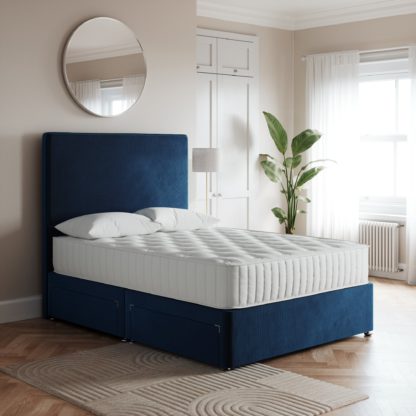 An Image of Luxury Velvet Divan Base Navy Velvet