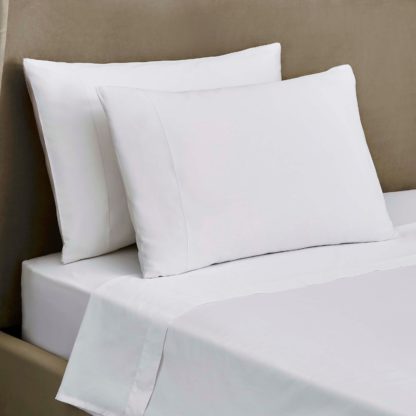 An Image of Dorma Tencel Flat Sheet White