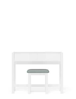 An Image of M&S Loxton Gloss Dressing Table & Stool