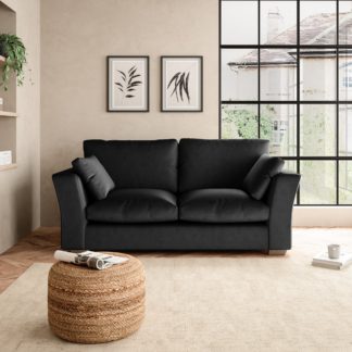 An Image of Blakeney Luxury Velvet Sofa Bed Luxury Velvet Black