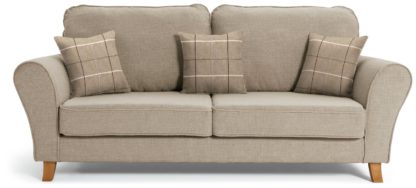 An Image of Argos Home Klara 3 Seater Fabric Sofa - Beige