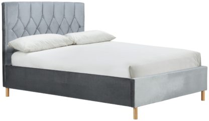 An Image of Birlea Loxley Small Double Ottoman Fabric Bed Frame - Blue