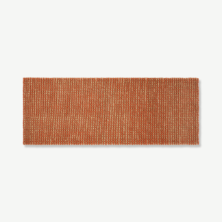An Image of Mumbi Textured Wool & Jute Runner, 70 cm x 250 cm, Terracotta