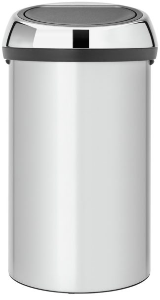 An Image of Brabantia 60 Litre Touch Top Bin - Metallic Grey