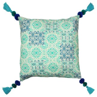 An Image of House Beautiful Paca Cushion - 45x45cm - Spearmint Blue