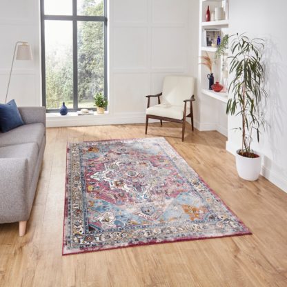1b7b2910e7c5d0fdbae6ae8bc9909786820a2649a2d4c6c7b9467ee54cc31d12.jpg An Image of 16th Avenue 91DA Rug Pink/Blue