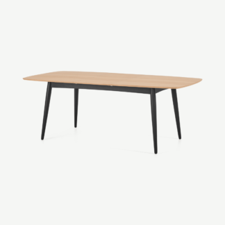 An Image of Parlo 6-8 Seat Extending Dining Table, Oak & Charcoal Black