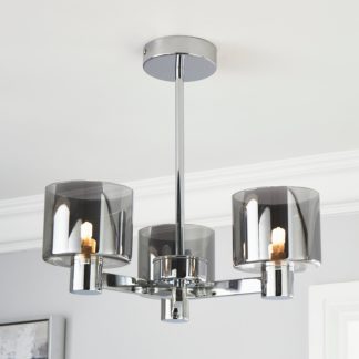 An Image of Erin Ceiling 3 Light Smoked Ceiling Fitting Chrome