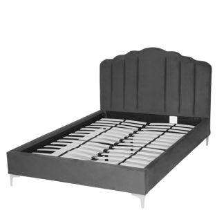 An Image of Sophia Scallop Double Bed - Grey