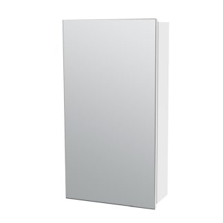 An Image of Single Door Mirrored Bathroom Cabinet - White