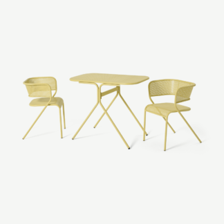 An Image of Soriano Compact Garden Bistro Set, Yellow