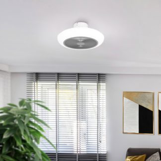 An Image of EGLO Sayulita Ceiling Fan - White & Silver