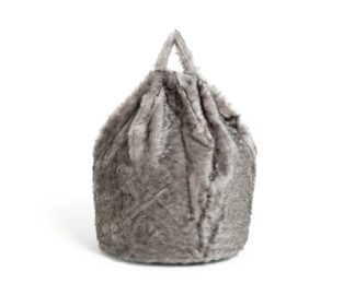An Image of Argos Home Fur Bean Bag - Grey