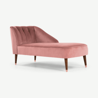 An Image of Margot Right Hand Facing Chaise Longue, Old Rose Recycled Velvet