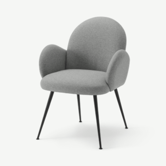 An Image of Bonnie Dining Chair, Mountain Grey with Black Legs