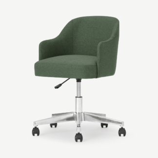 An Image of Swinton Office Chair, Darby Green with Chrome Legs