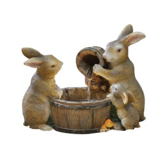 An Image of Stylish Fountain Playful Bunnies Water Features with LEDs