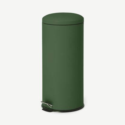 An Image of Joss Domed Pedal Bin, 30L, Dark Green