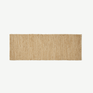 An Image of Mumbi Textured Wool & Jute Runner, 70 cm x 250 cm, Natural