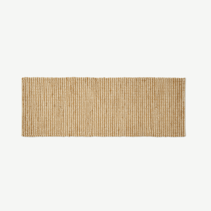An Image of Mumbi Textured Wool & Jute Runner, 70 cm x 250 cm, Natural