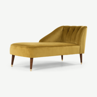 An Image of Margot Left Hand Facing Chaise Longue, Antique Gold Recycled Velvet