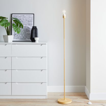 An Image of Luna Wood Floor Lamp Base Natural