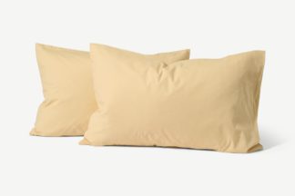 An Image of Solar 100% Cotton Set of 2 Pillowcases, Natural