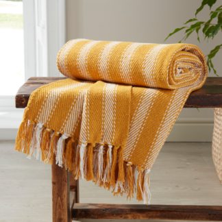 An Image of Hanson Throw 130x180cm Yellow/White