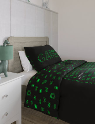 An Image of M&S Glow in the Dark Gaming Bedding Set