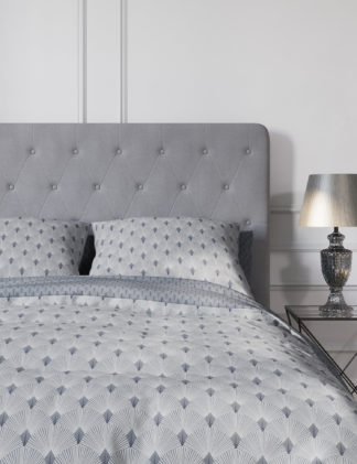 An Image of M&S Cotton Blend Geometric Fan Bedding Set