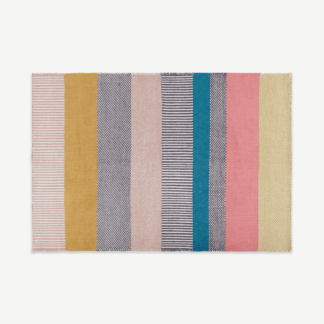 An Image of Makele Wool Blend Rug, Extra Large 200 x 300 cm, Multi Striped