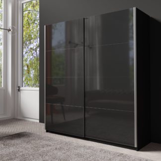 An Image of Lincoln 180cm Sliding Wardrobe Black