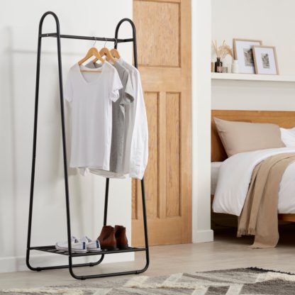 An Image of Clothes Rail with Built in Storage Shelf Lilypad