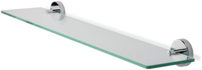 An Image of Croydex Epsom Flexi Fit Bathroom Shelf - Chrome