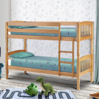 An Image of Lincoln Pine Bunk Bed - Small Single Natural