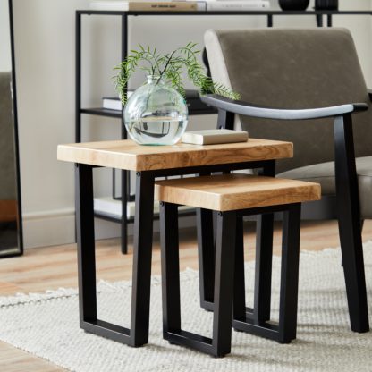 334f2294ae64ae4413cb5750a7d914a4a1c27768c135e7268f41f8e79a714c98.jpg An Image of Freddie Oak Effect Nest of Tables Light Oak