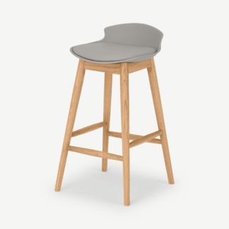 An Image of Thelma Counter Bar Stool, Oak and Grey