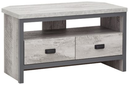 An Image of Boston 2 Drawer Corner TV Unit - Grey