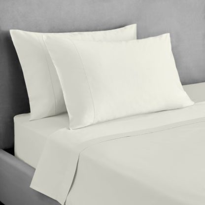 An Image of Dorma Tencel Flat Sheet White